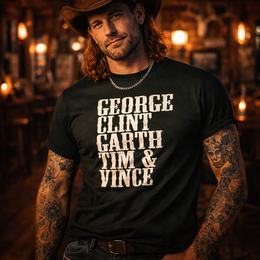 George,Clint,Garth,Tim,Vince,Country Music  Tshirt