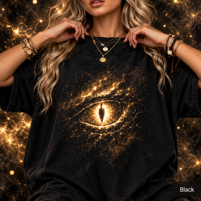 Glowing Dragon Eye Shirt, Dark Fantasy Graphic Tee, Comfort Colors Unisex T-Shirt