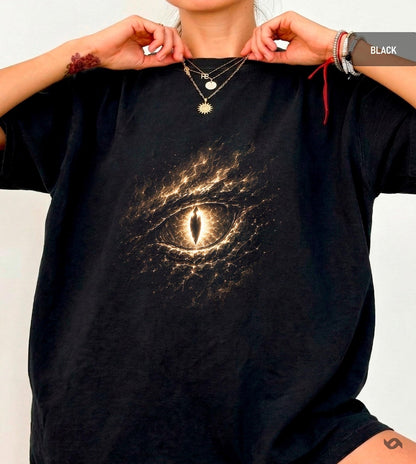 Glowing Dragon Eye Shirt, Dark Fantasy Graphic Tee, Comfort Colors Unisex T-Shirt