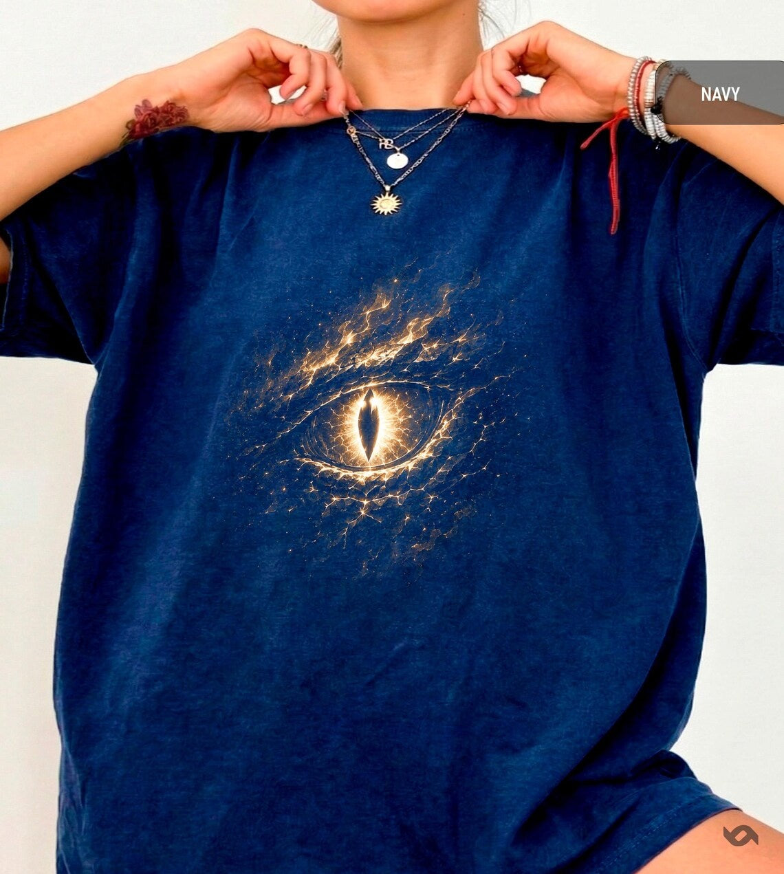 Glowing Dragon Eye Shirt, Dark Fantasy Graphic Tee, Comfort Colors Unisex T-Shirt