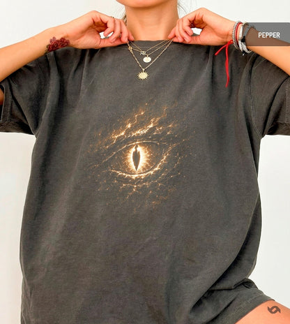 Glowing Dragon Eye Shirt, Dark Fantasy Graphic Tee, Comfort Colors Unisex T-Shirt