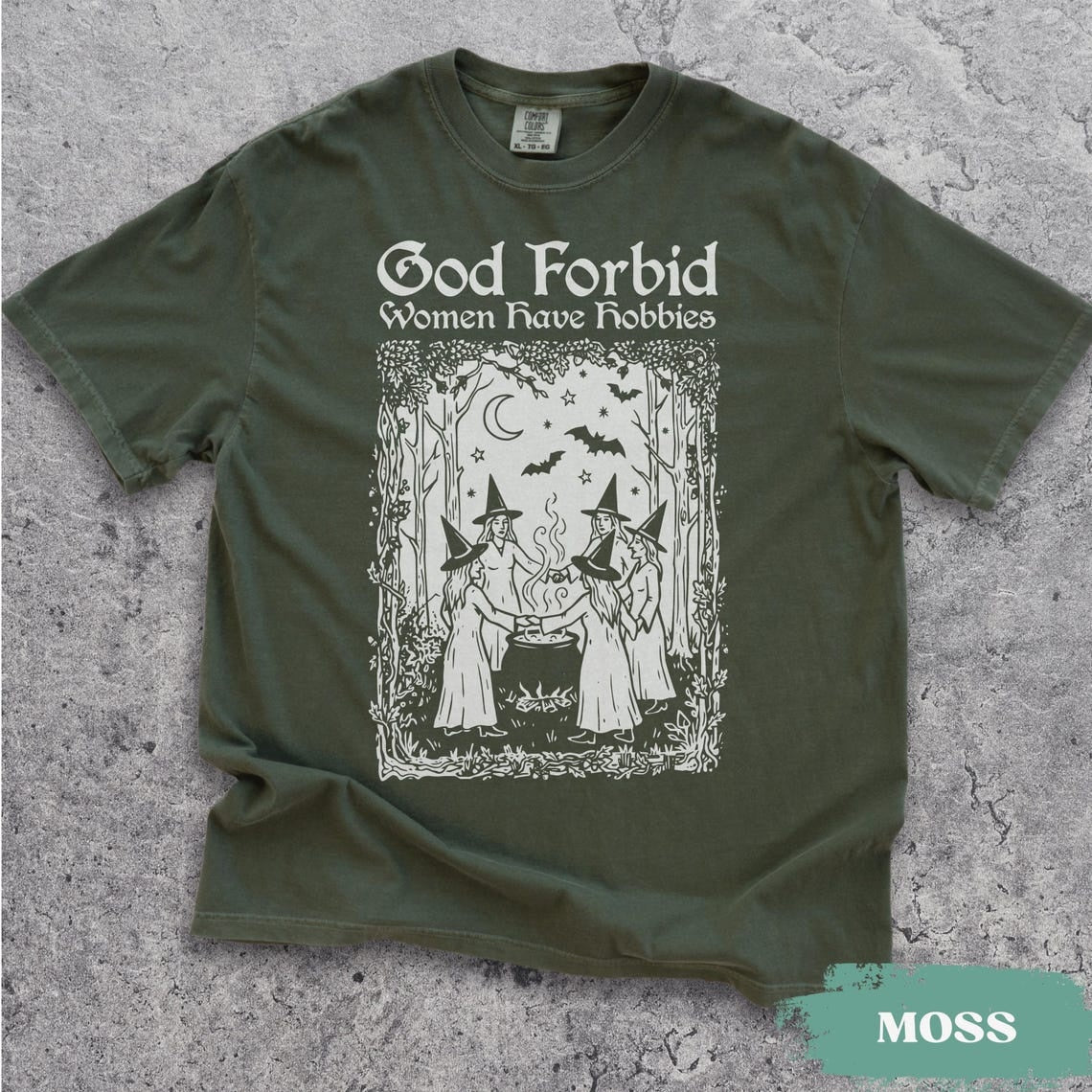 God Forbid Women Have Hobbies Shirt, Medieval Halloween Witch TShirt, Retro Feminist tee,