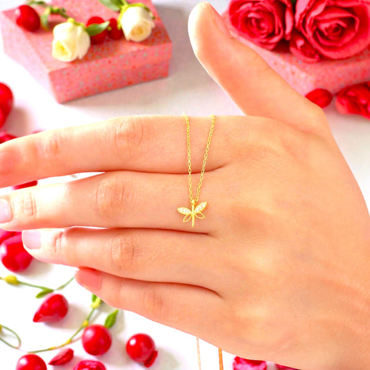925 Sterling Silver Chain Dragonfly Necklace