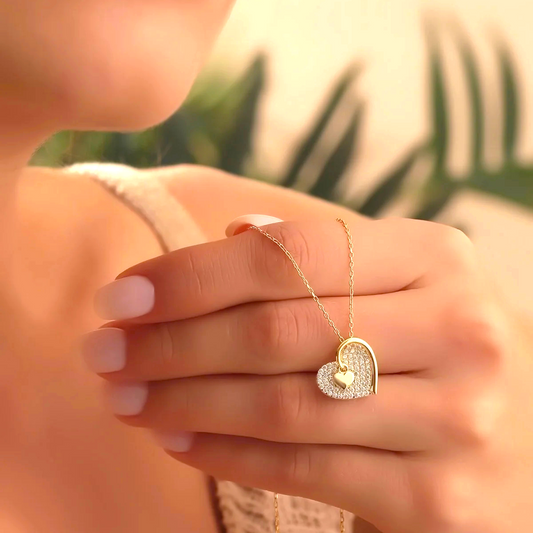 925 Sterling Silver Chain Dangle Heart Necklace