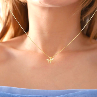925 Sterling Silver Chain Dragonfly Necklace
