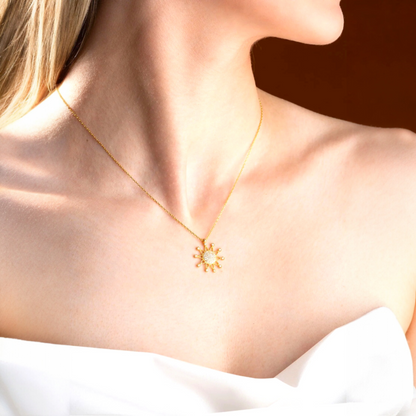 925 Sterling Silver Chain Sun Necklace