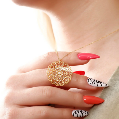 925 Sterling Silver Chain Life Flower Necklace