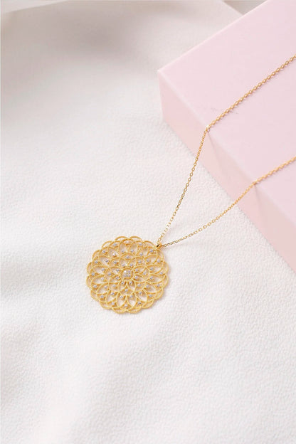 925 Sterling Silver Chain Life Flower Necklace