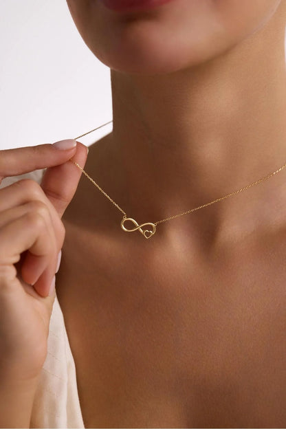 925 Sterling Silver Chain Infinity Necklace