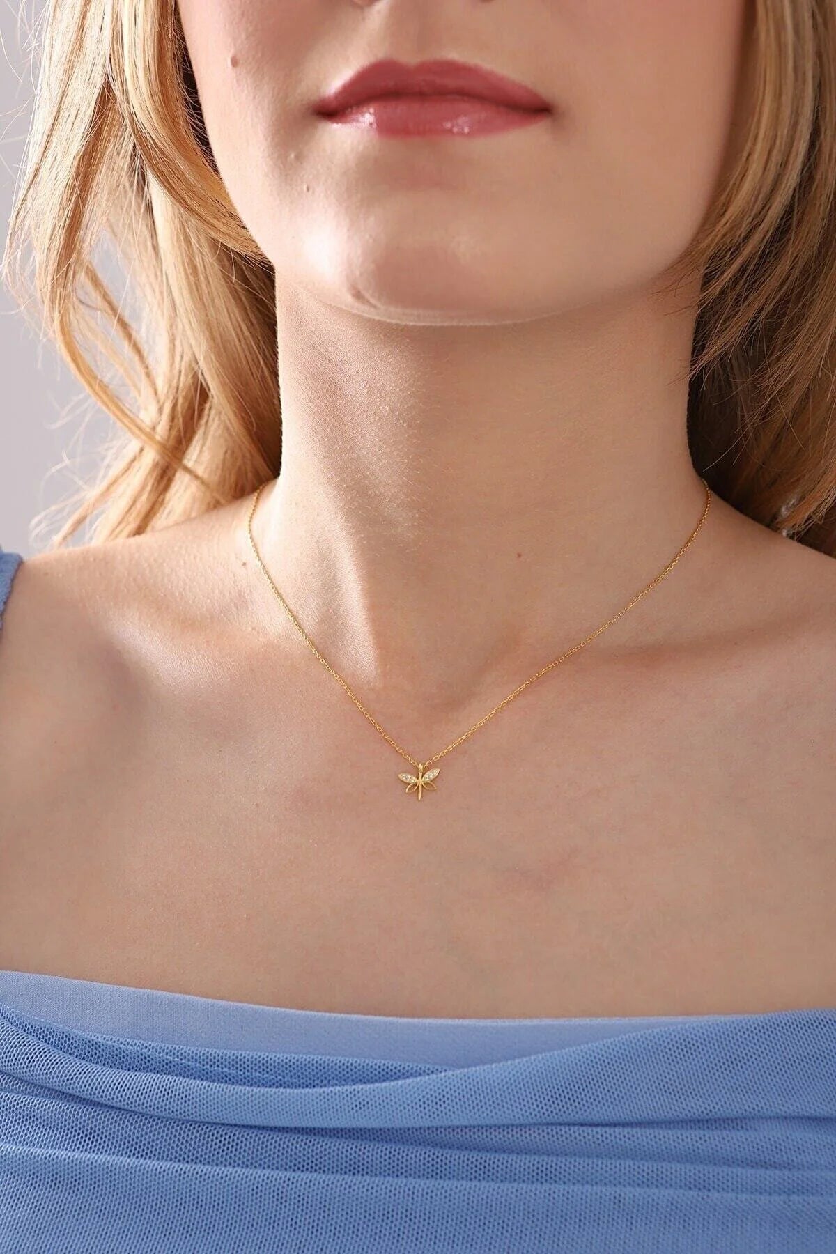925 Sterling Silver Chain Dragonfly Necklace