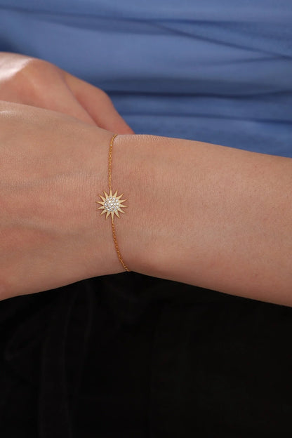 925 Sterling Silver Chain Sun Gold-Silver Bracelet