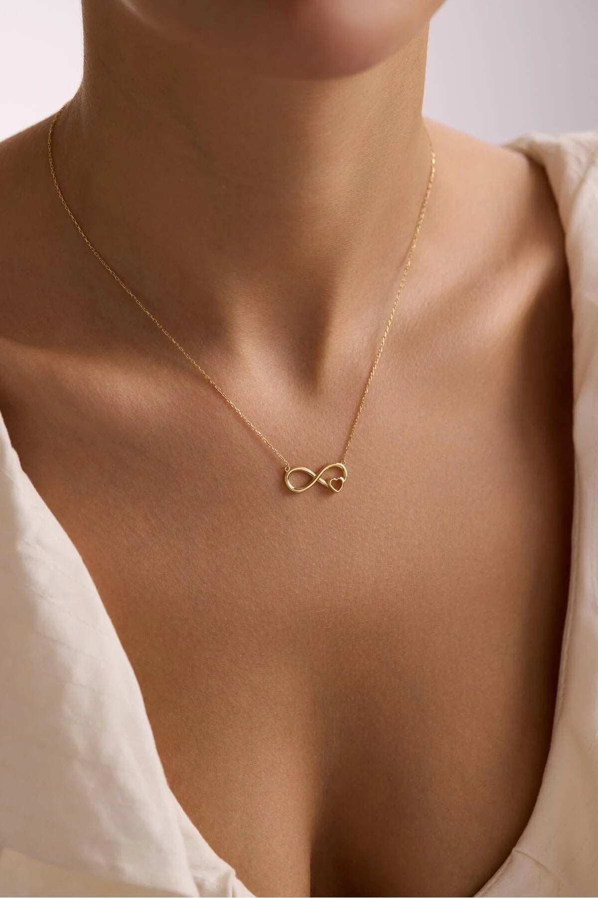 925 Sterling Silver Chain Infinity Necklace