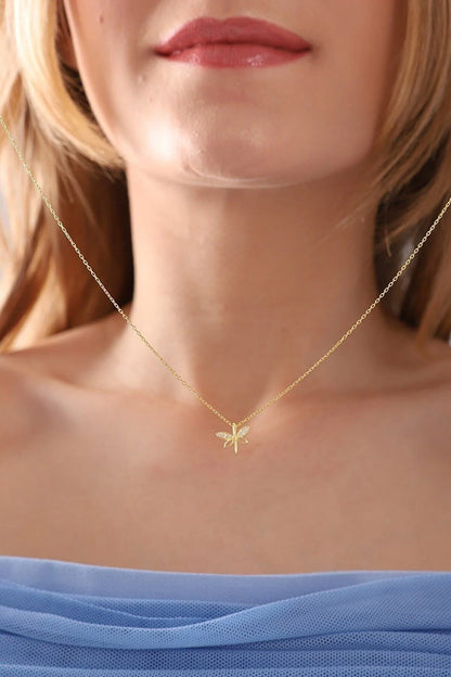 925 Sterling Silver Chain Dragonfly Necklace