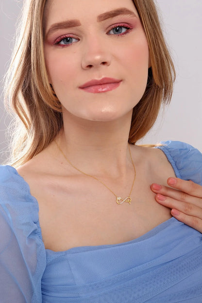 925 Sterling Silver Chain Infinity Heart Rhythm Necklace