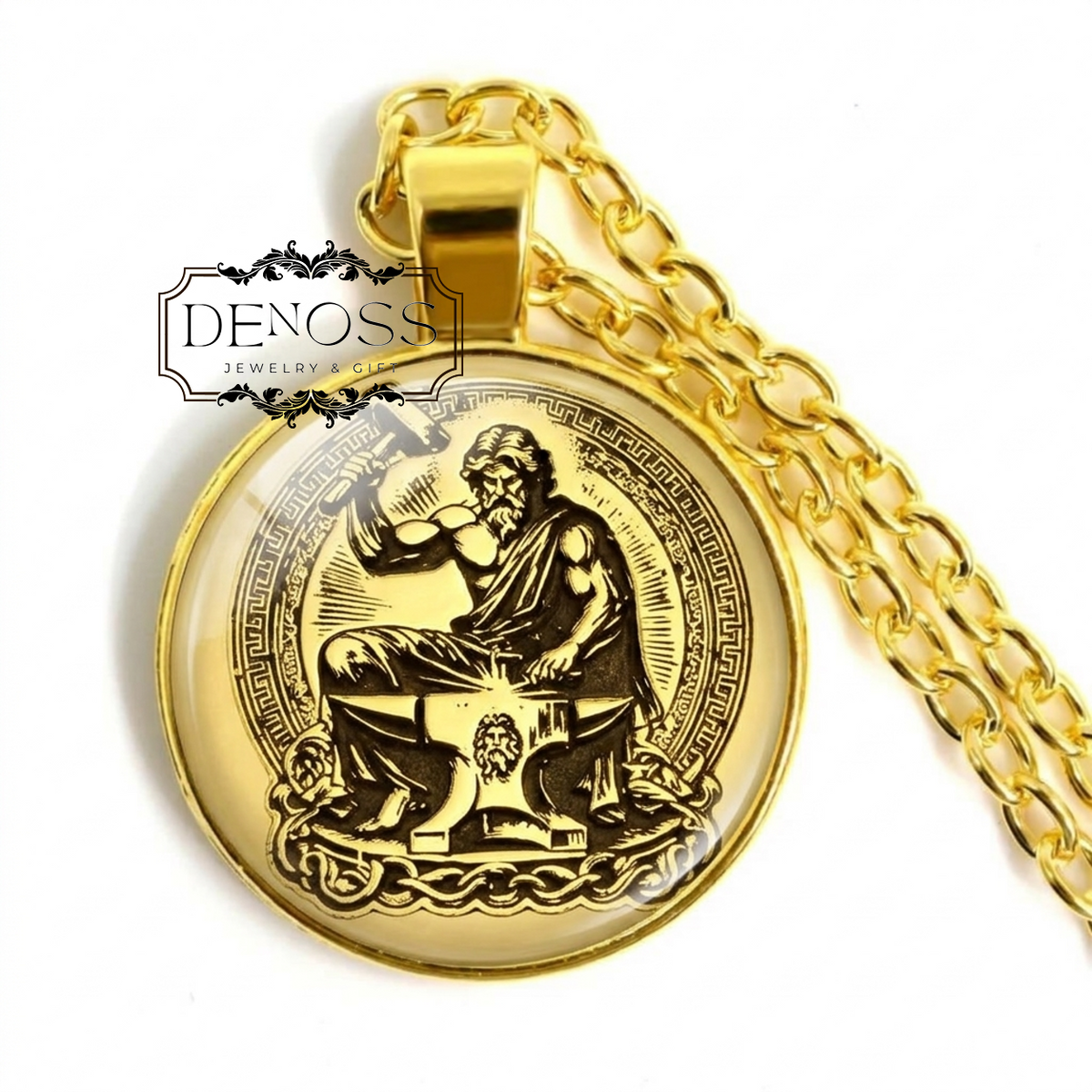 Gold Female Warrior Necklace,Horseback Goddess Pendant Mythical Rider Jewelry,Gold Plated Gift for Her