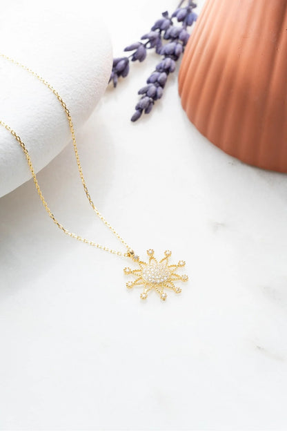 925 Sterling Silver Chain Sun Necklace