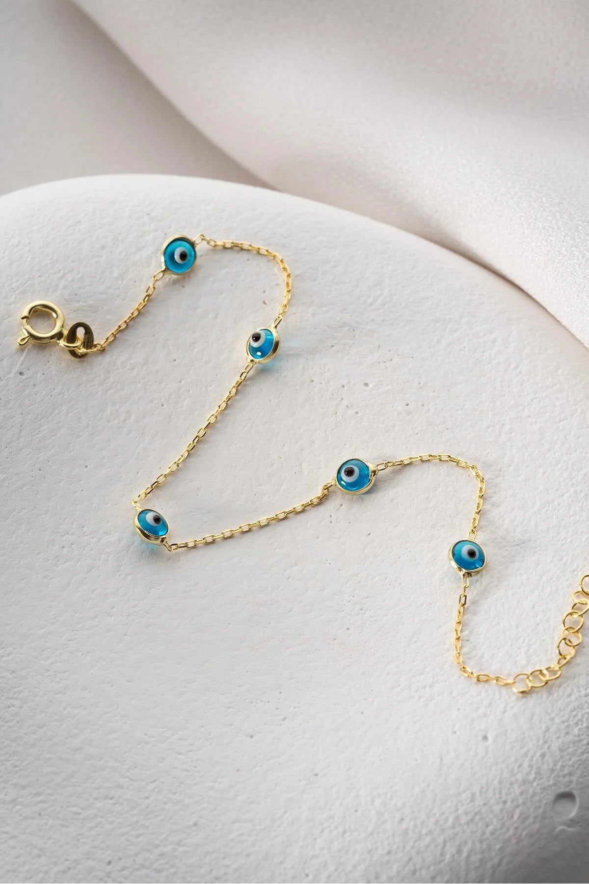 925 Sterling Silver Single Row Evil Eye Bracelet