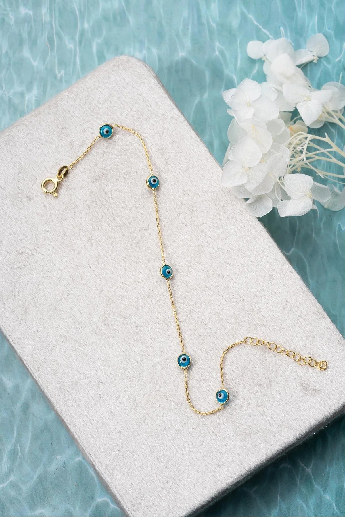 925 Sterling Silver Single Row Evil Eye Bracelet