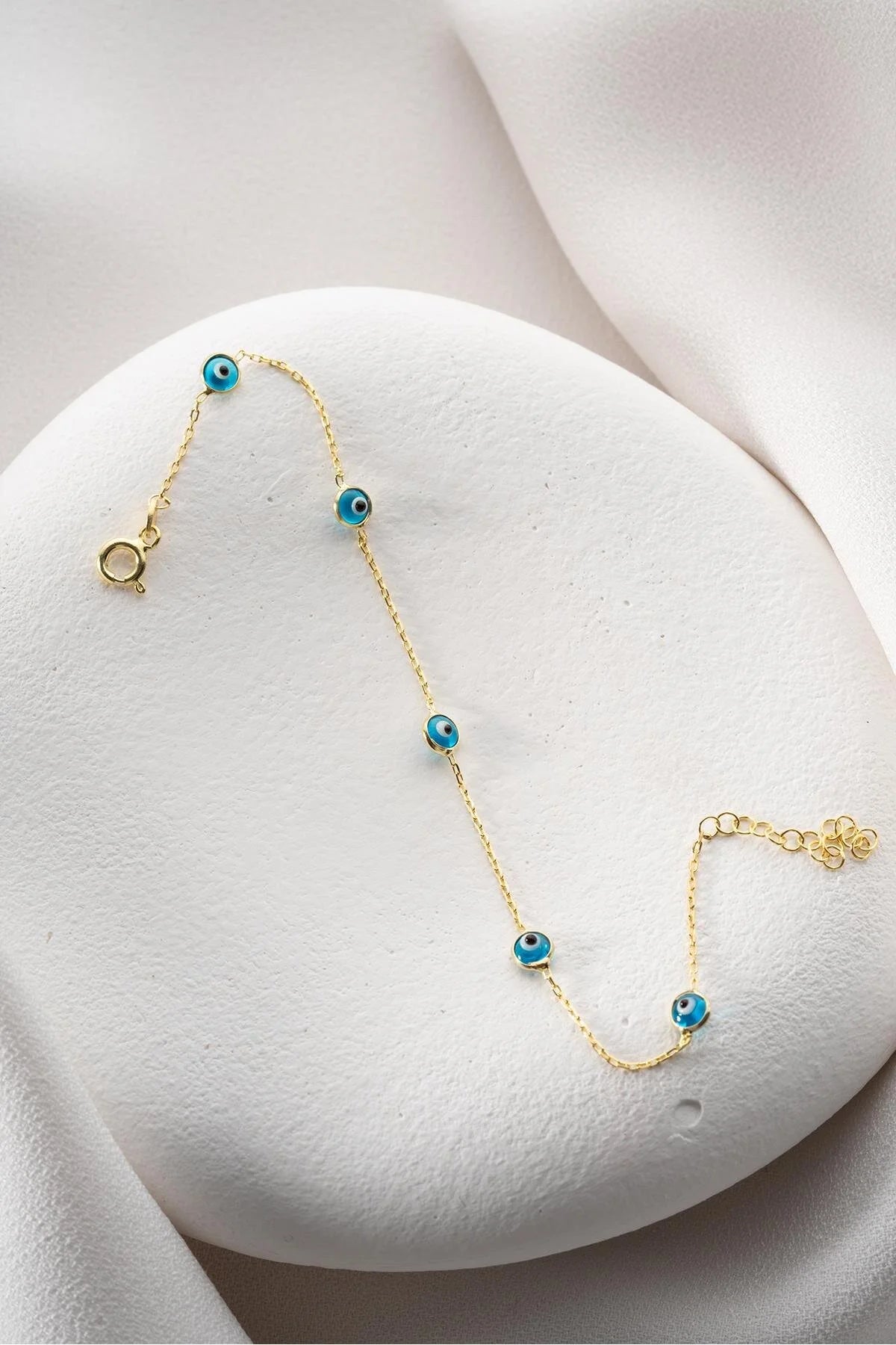 925 Sterling Silver Single Row Evil Eye Bracelet