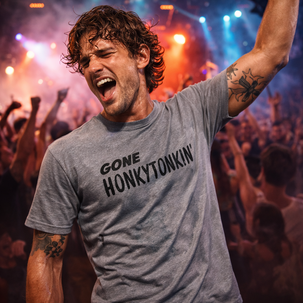 Gone Honkytonkin', Honkytonk Shirt, Country Music Shirt, Country Women, Vintage Shirt
