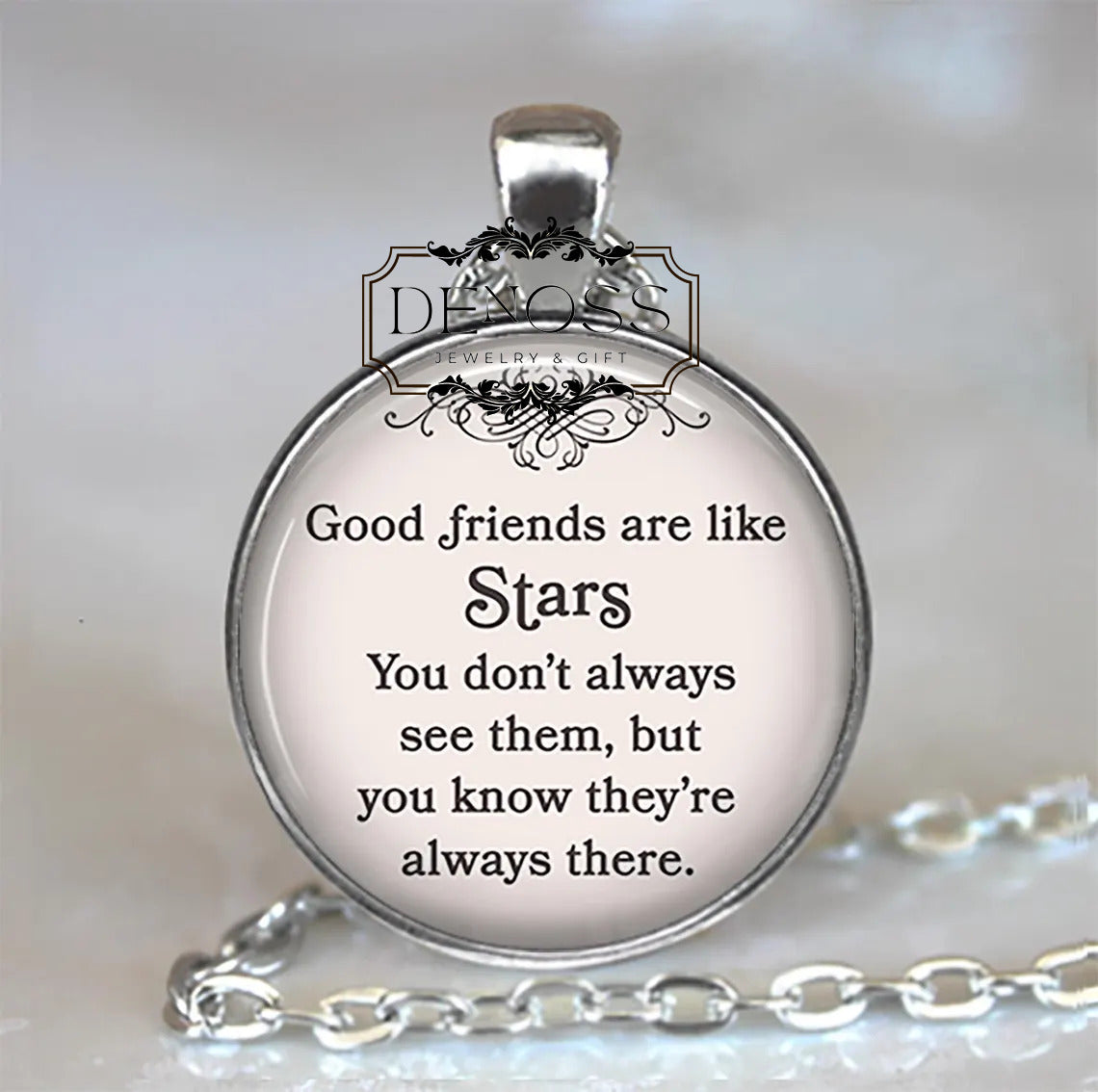 Good Friends are like Stars ... they're always there quote necklace,best friend gift,friendship quote