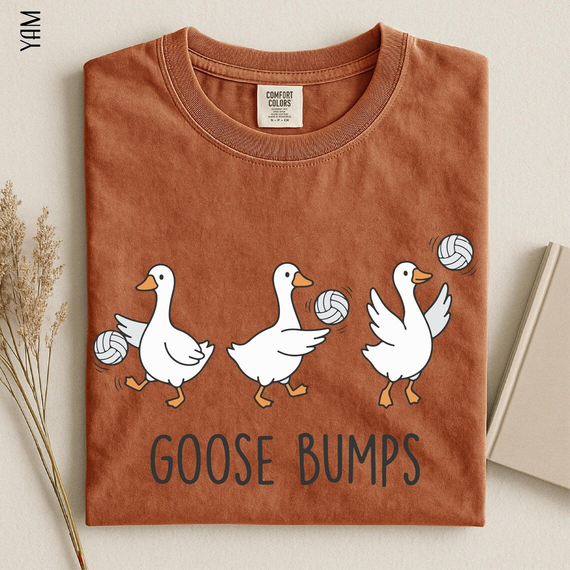 Goose Bumps Volleyball Shirt, Funny Goose Volleyball Team Comfort Colors Tee, Cute Volleyball Player Gift, Sports Humor Graphic T-Shirt