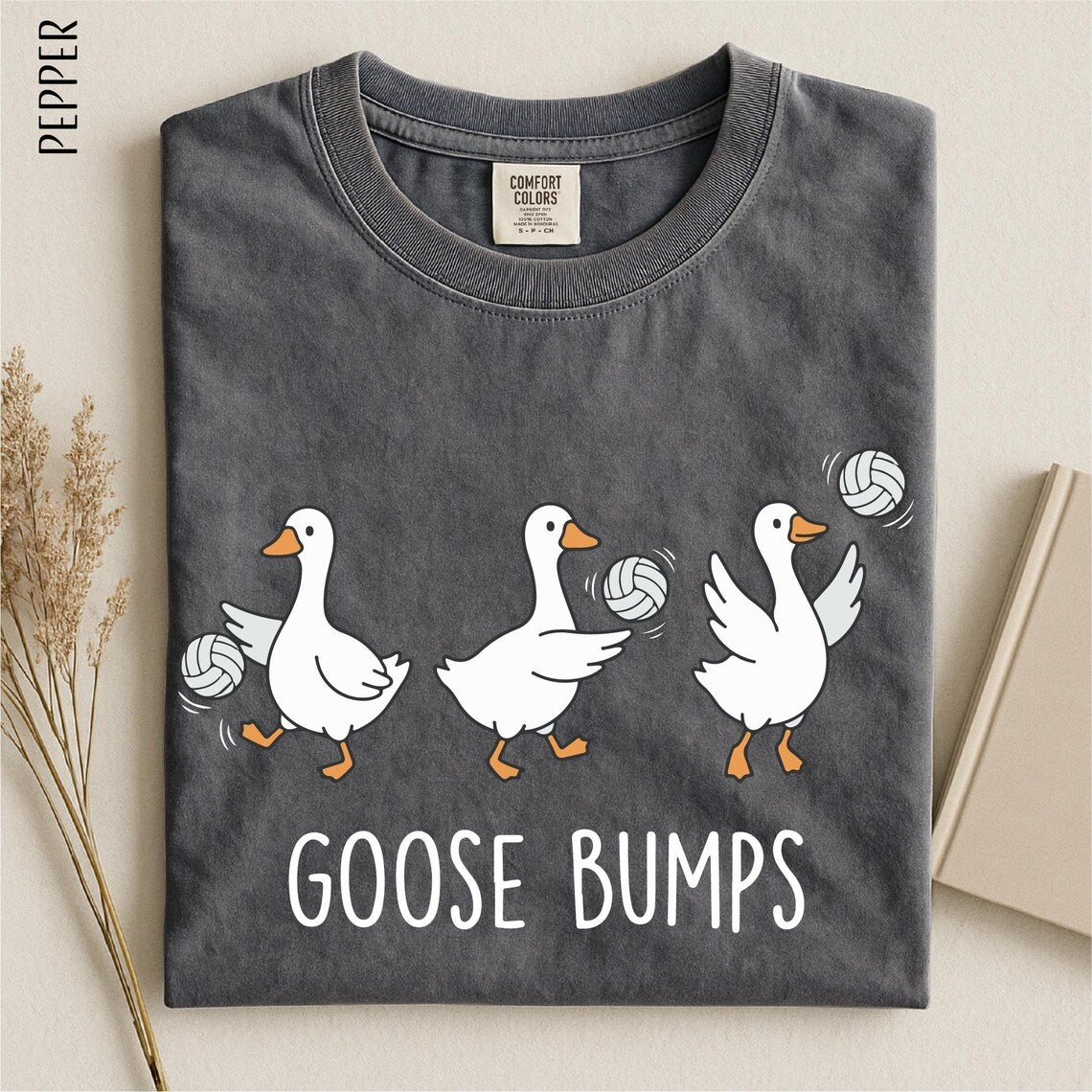 Goose Bumps Volleyball Shirt, Funny Goose Volleyball Team Comfort Colors Tee, Cute Volleyball Player Gift, Sports Humor Graphic T-Shirt