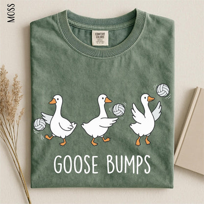 Goose Bumps Volleyball Shirt, Funny Goose Volleyball Team Comfort Colors Tee, Cute Volleyball Player Gift, Sports Humor Graphic T-Shirt