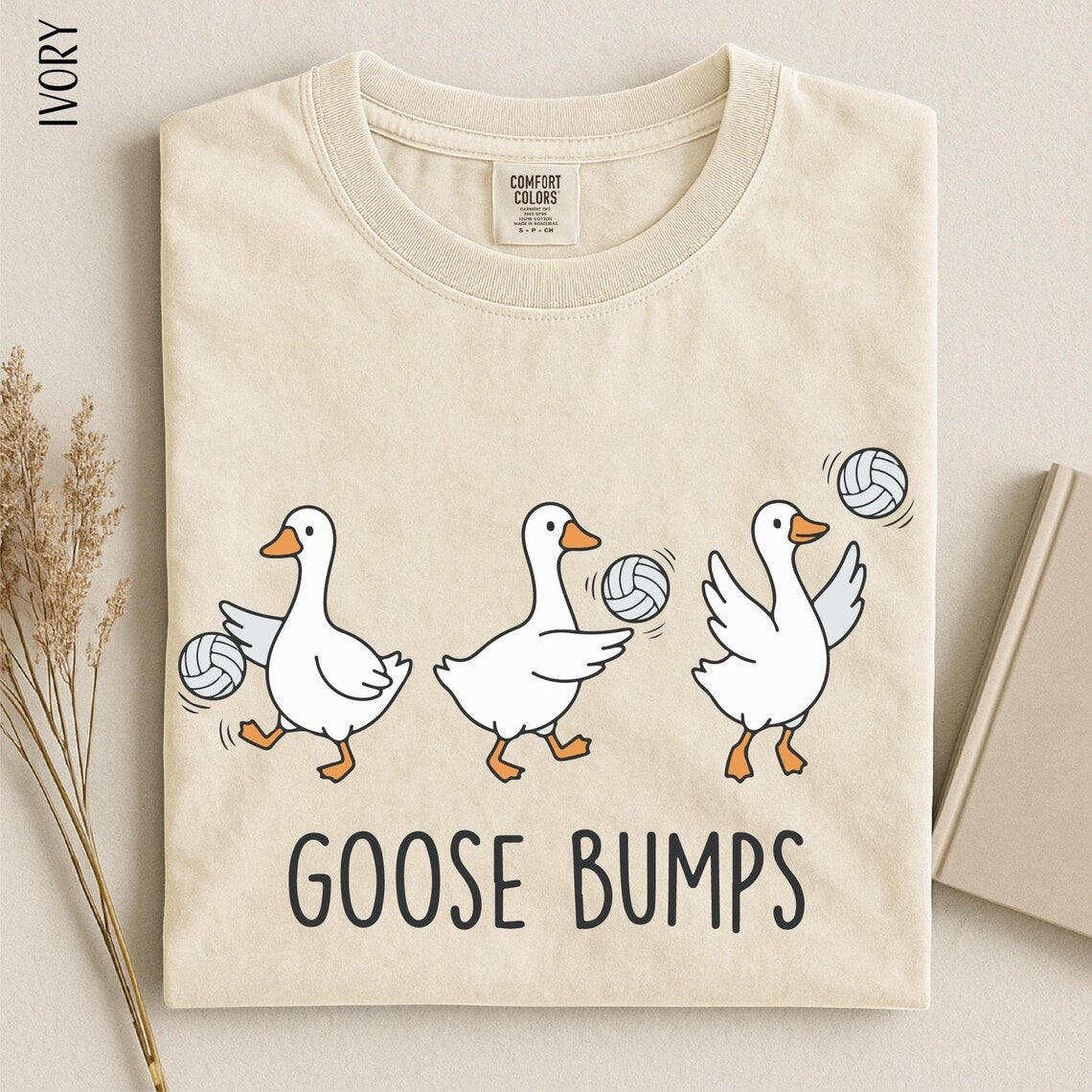Goose Bumps Volleyball Shirt, Funny Goose Volleyball Team Comfort Colors Tee, Cute Volleyball Player Gift, Sports Humor Graphic T-Shirt