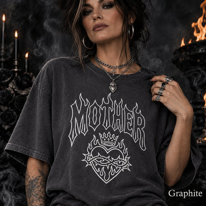 Gothic Mother Shirt, Mothers Day Comfort Colors® T Shirt, Edgy Mom Gift, Y2K Grunge Heart Graphic Tee
