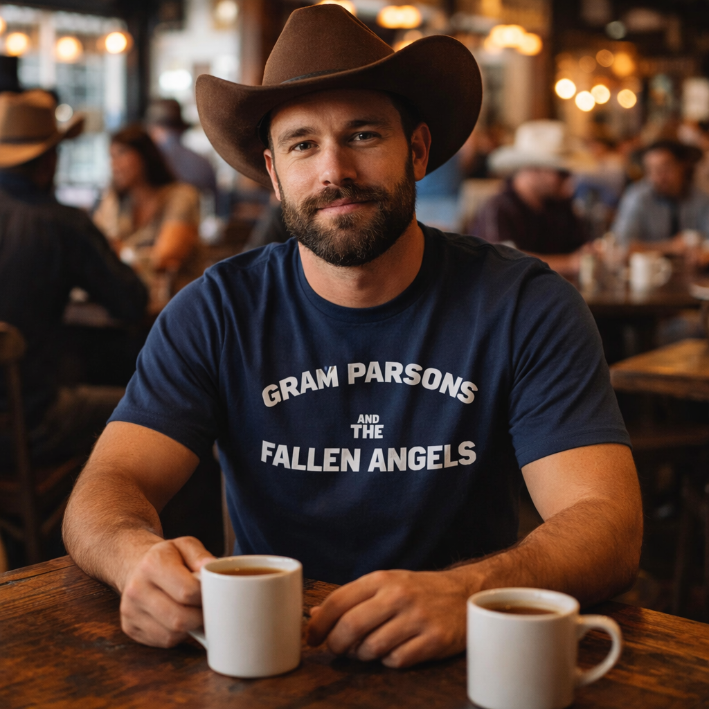 Gram Parsons And The Fallen Angels (1973) Tee, Country Rock Music Tshirt