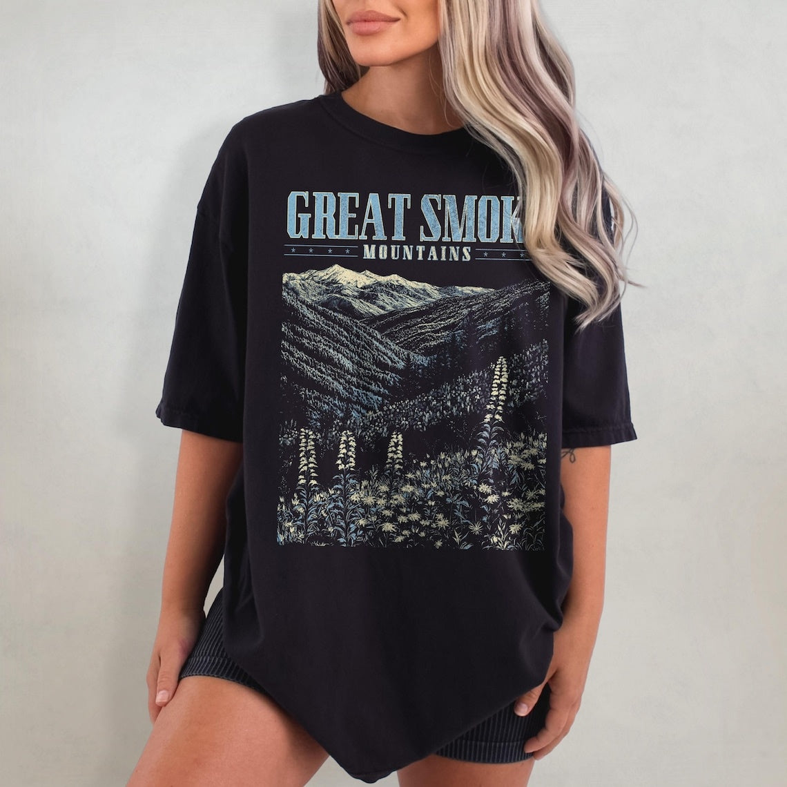 Great Smoky Mountains Shirt, Wildflower Comfort Colors T-Shirt, Retro Tennessee Tshirt, National Park Shirt, Nature Graphic Tee
