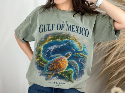 Gulf of Mexico Shirt, Gulf Coast Sea Turtle Tee, Coastal Wildlife Shirt, Ocean Lover Gift, Beach Vacation Tee, Marine Life Shirt