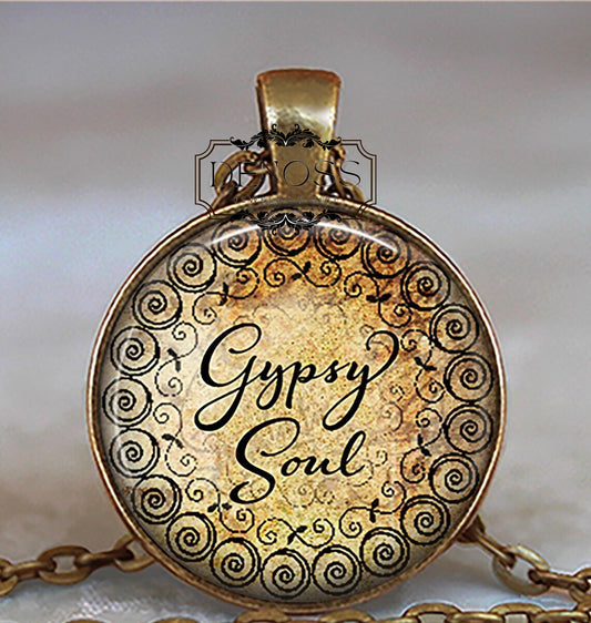 Gypsy Soul necklace,Gypsy necklace gift for traveler,Gypsy boho jewelry,Bohemian travel gift