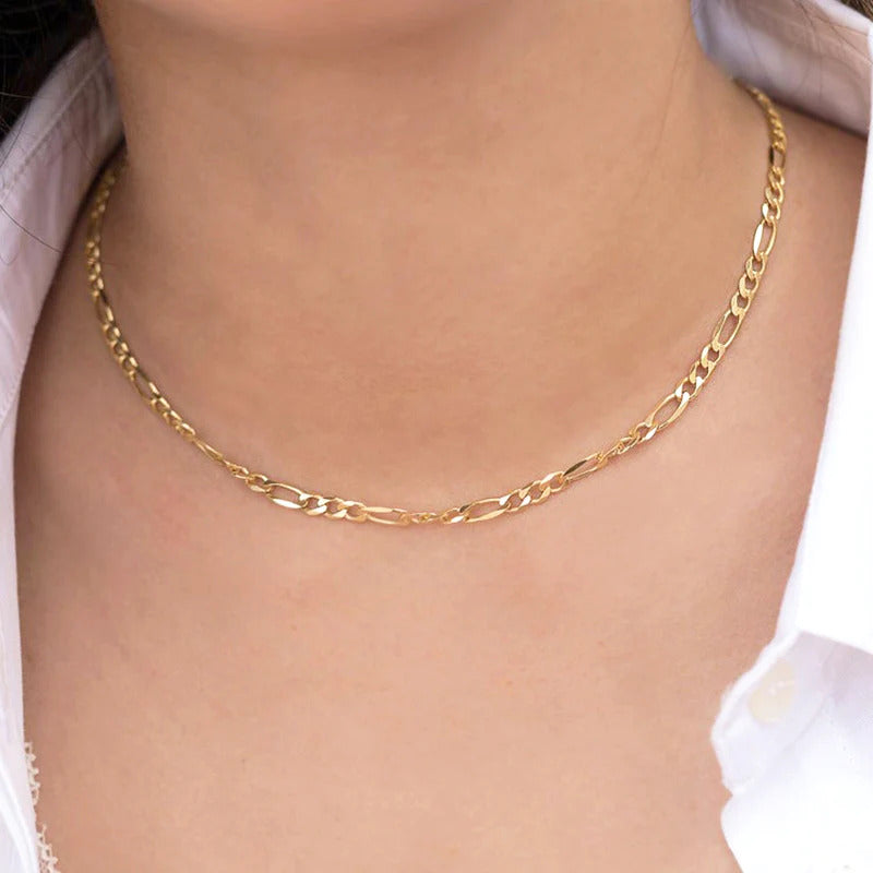 Figaro choker, Chain figaro, Chain choker, Figaro necklace, Silver choker, Short necklace, Minimalist choker, Trendy choker, Boho jewelry