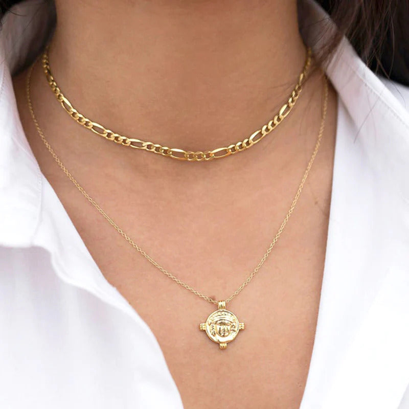 Figaro choker, Chain figaro, Chain choker, Figaro necklace, Silver choker, Short necklace, Minimalist choker, Trendy choker, Boho jewelry