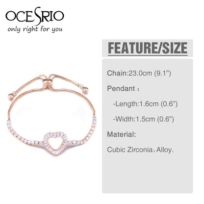 Zircon Gold Heart Bracelet