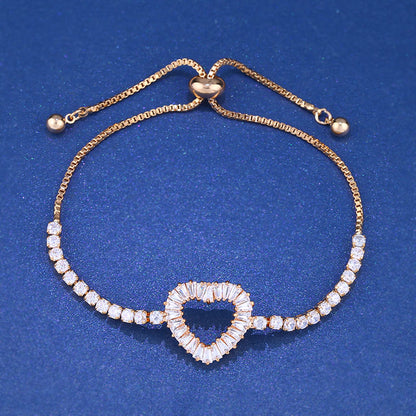 Zircon Gold Heart Bracelet