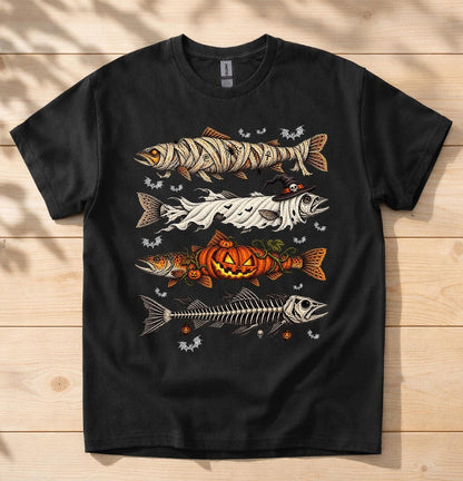 Halloween Trout Fish Ghost Pumpkin Skeleton Mummy Comfort Colors Shirt