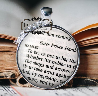 Hamlet Quote Pendant Necklace,Shakespeare Literary Jewelry