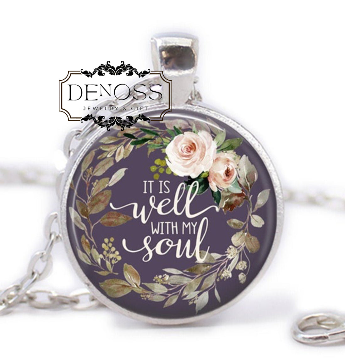 Handmade Bible Verse Cabochon Pendant Necklace,Christian Inspirational Jewelry