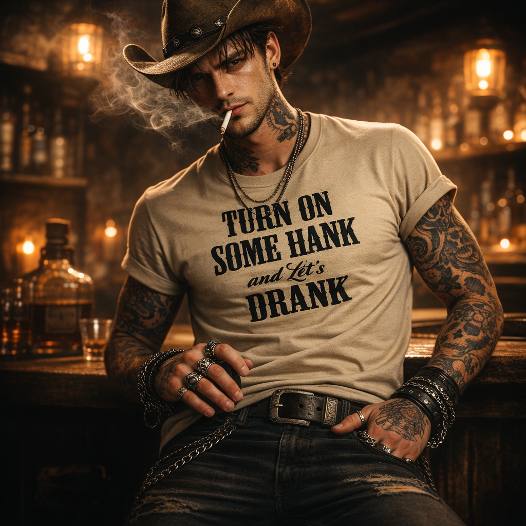 Hank Williams tshirt,Turn On,Country Music ,short Sleeve Unisex Tshirt