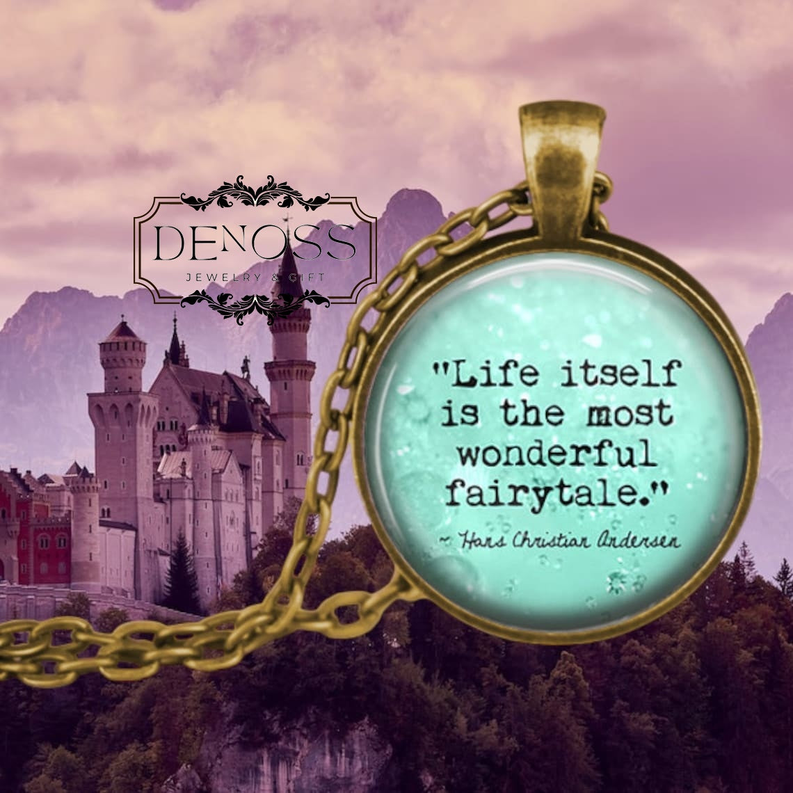 Hans Christian Andersen Quote Necklace,Literary Jewelry,Book Lover Gift