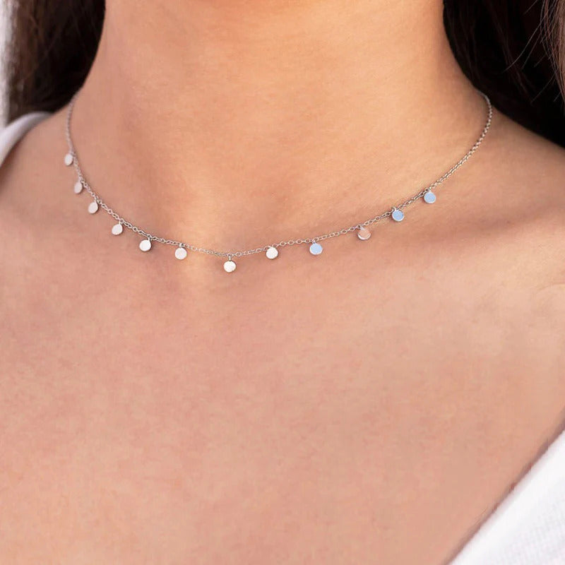 Dainty Small Coins Choker Necklace