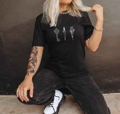 Hecate Shirt ,Hecate Symbols Dagger Key Torch Hekate Moon Goddess Mother Maiden Crone Hecate Witchy Stuff Triple Goddess Goddess Hecate