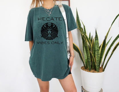 Hecate Vibes Only Whimsigothic Shirt ,Dark Feminine Energy Hecate Shirt ,Greek Goddess Shirt ,Pagan Shirt, Greek Mythology Hekate Moon Goddess