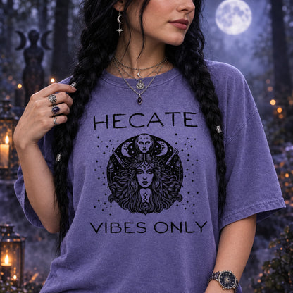 Hecate Vibes Only Whimsigothic Shirt ,Dark Feminine Energy Hecate Shirt ,Greek Goddess Shirt ,Pagan Shirt, Greek Mythology Hekate Moon Goddess