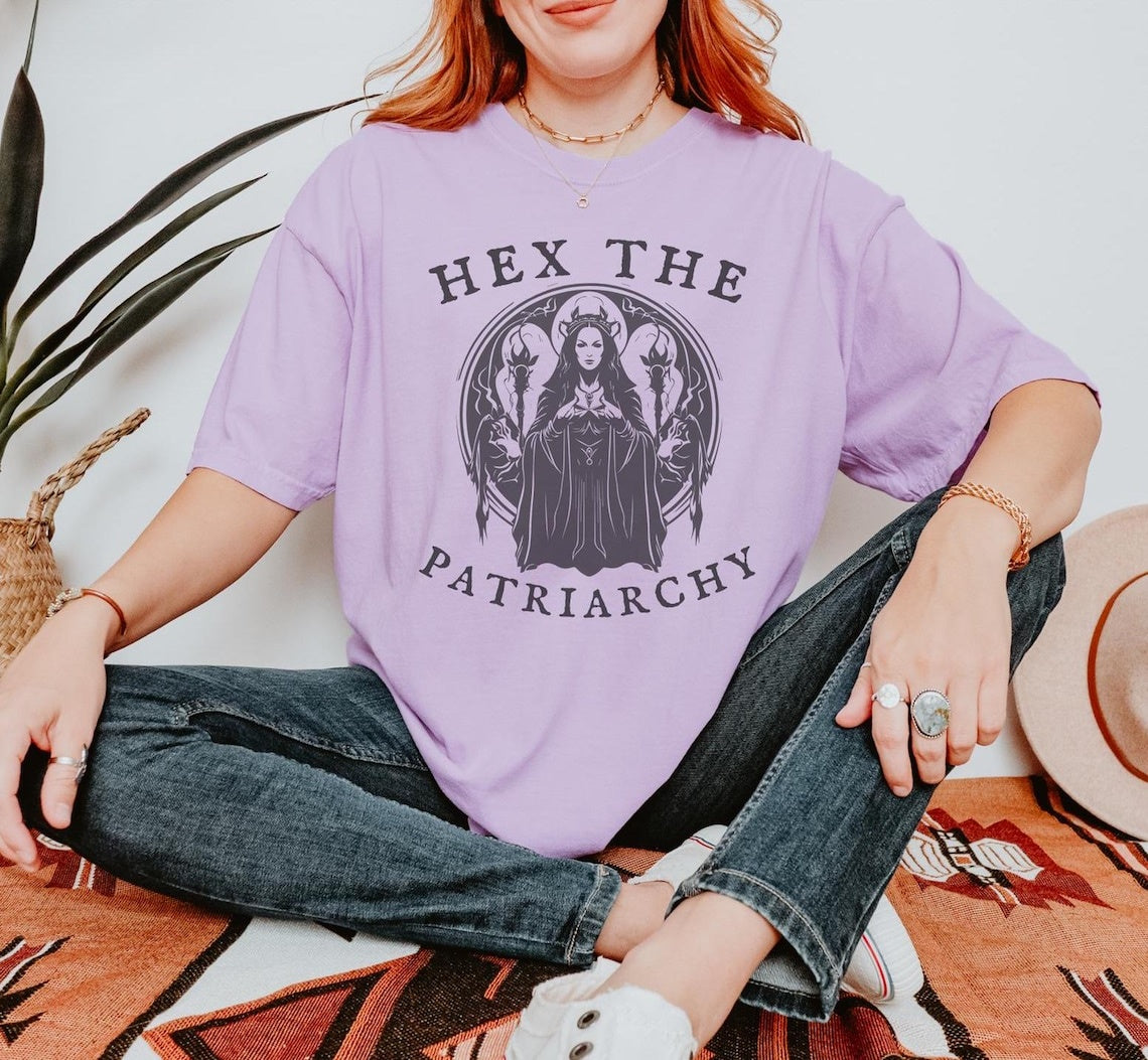 Hex The Patriarchy Hecate Shirt ,Hecate Feminine Energy Shirt ,Pagan Shirt Greek Mythology Moon Goddess Crone Shirt ,y2k Gothic Shirt