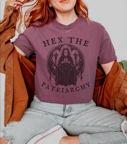 Hex The Patriarchy Hecate Shirt ,Hecate Feminine Energy Shirt ,Pagan Shirt Greek Mythology Moon Goddess Crone Shirt ,y2k Gothic Shirt