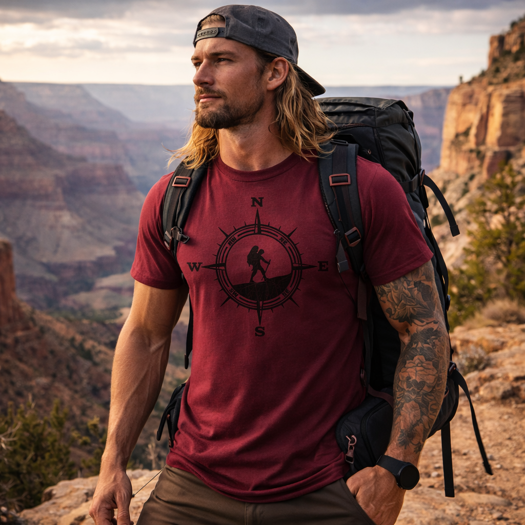 Hiking Man T shirt , Traveler , Adventure ,Camper, unisex T shirts